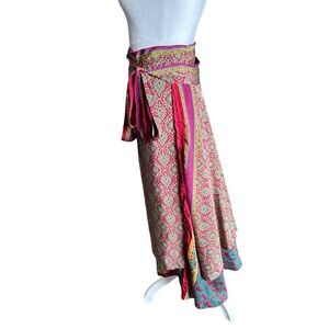 Impressions Vibrant Patterned Silk Reversible  Skirt